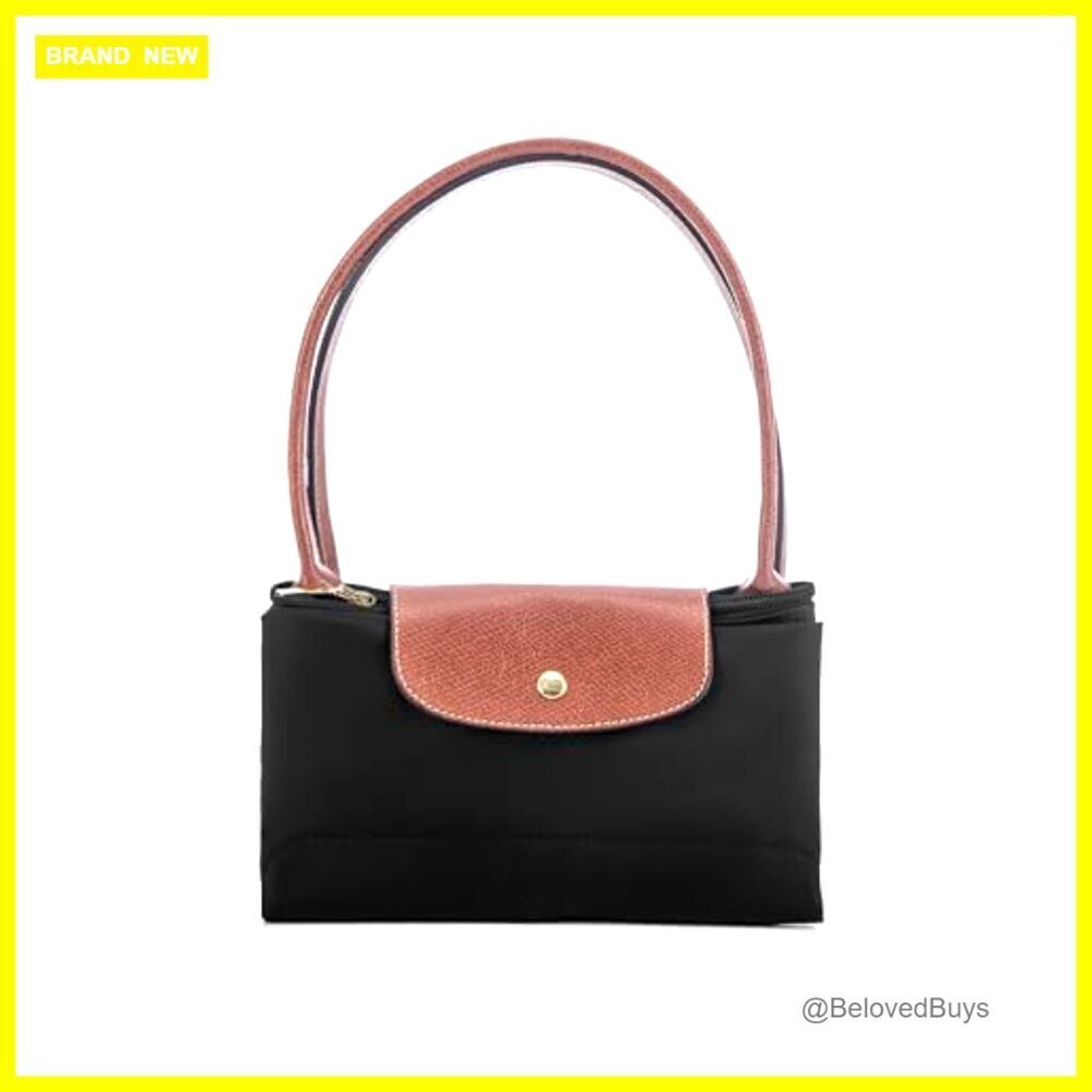 Large Foldable Nylon Tote Bag with Laptop Compartment & Shoulder Strap - Picture 5 of 7